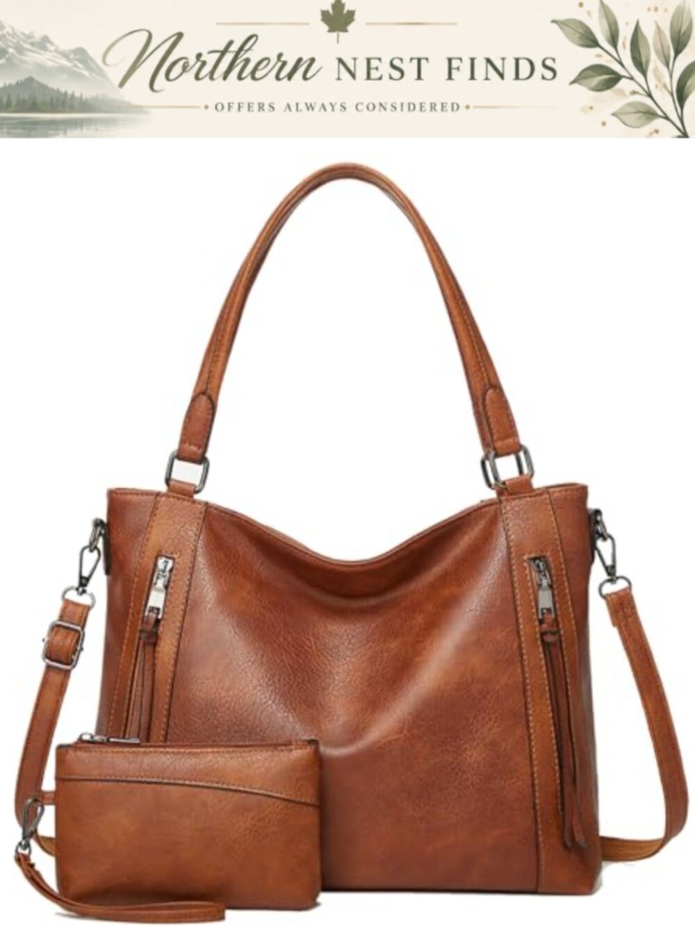 Hobo Bags for Women Vegan Leather Shoulder Bag Large Crossbody Purse with Wallet